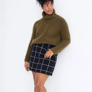 Madewell Black & White Windowpane Mini Skirt